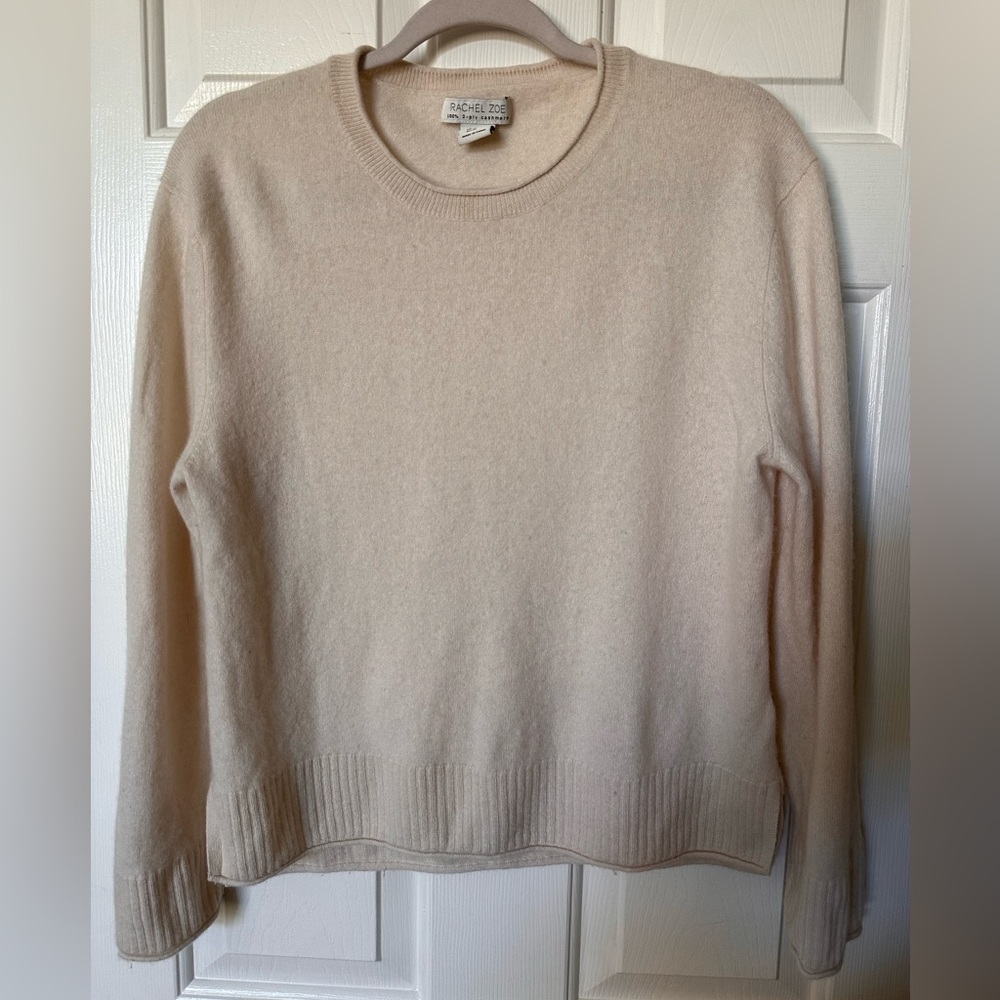 Rachel Zoe Sweater Womens  100% 2-Ply Cashmere Crewneck Long Sleeve